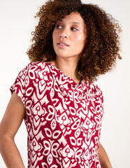 Cowl Neck Deep Hem Top
