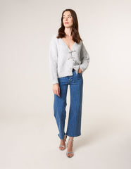 Vertical Stripe Diamante Jeans