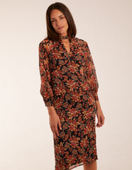Raglan Keyhole Midi Dress