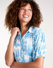 Mini Smock Chinoiserie Shirt Dress