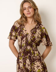 Shirred Waist Hanky Hem Dress