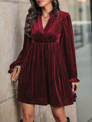 Dance All Night Velvet Mini Dress - Burgundy