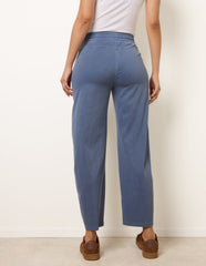Elasticated Waistband Front Tie Stretch Trousers