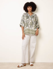 Boxy Short Sleeve Printed Top