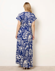 Tropical Block Print Dress