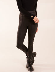 Seam Detail PU Leather Look Leggings