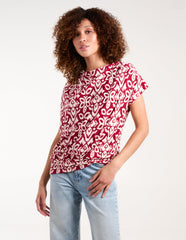 Cowl Neck Deep Hem Top