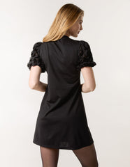 Textured Sleeve Mini Dress
