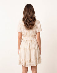 Embellished Tiered Mini Dress