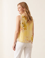 Sleeveless High Neck Puffball Blouse