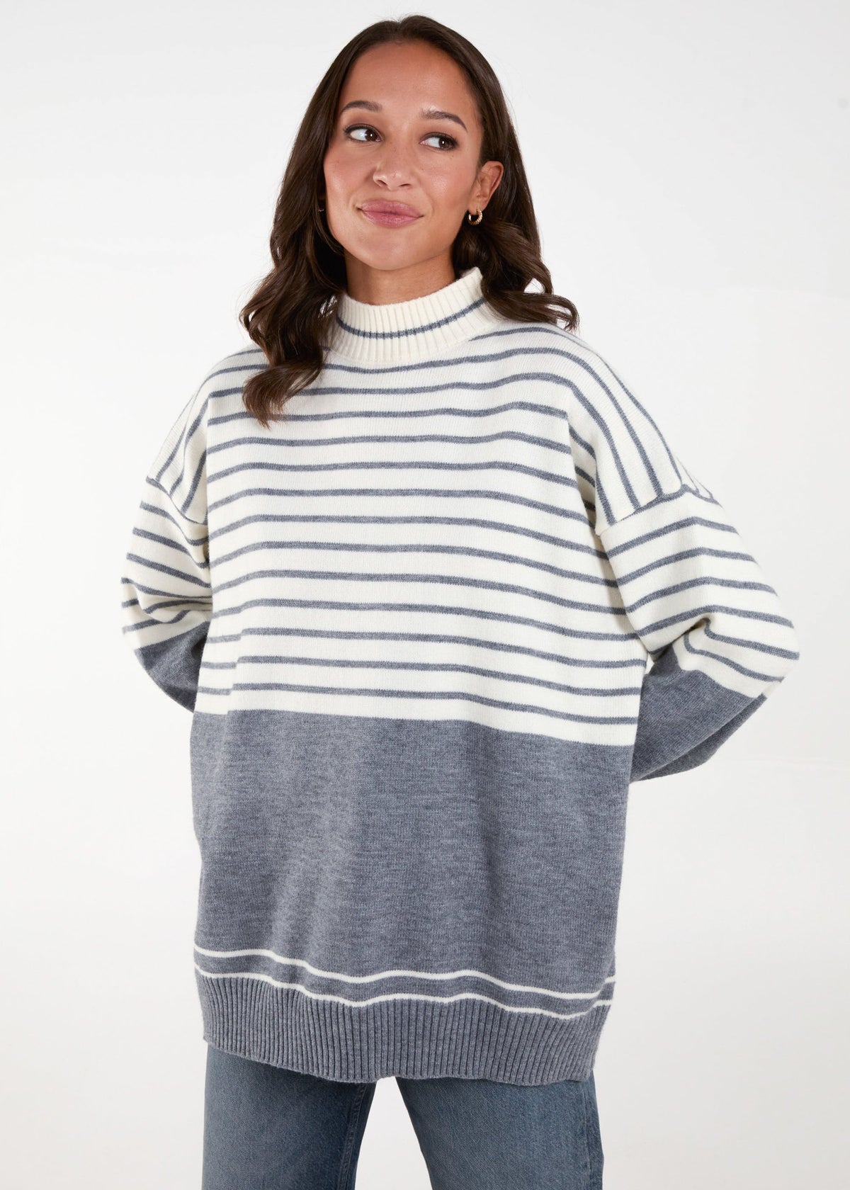 Mixed Stripe Round Neck Jumper