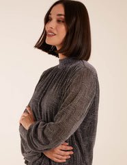 Puffball High Neck Top