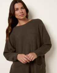 Pocket Slash Neck Jumper