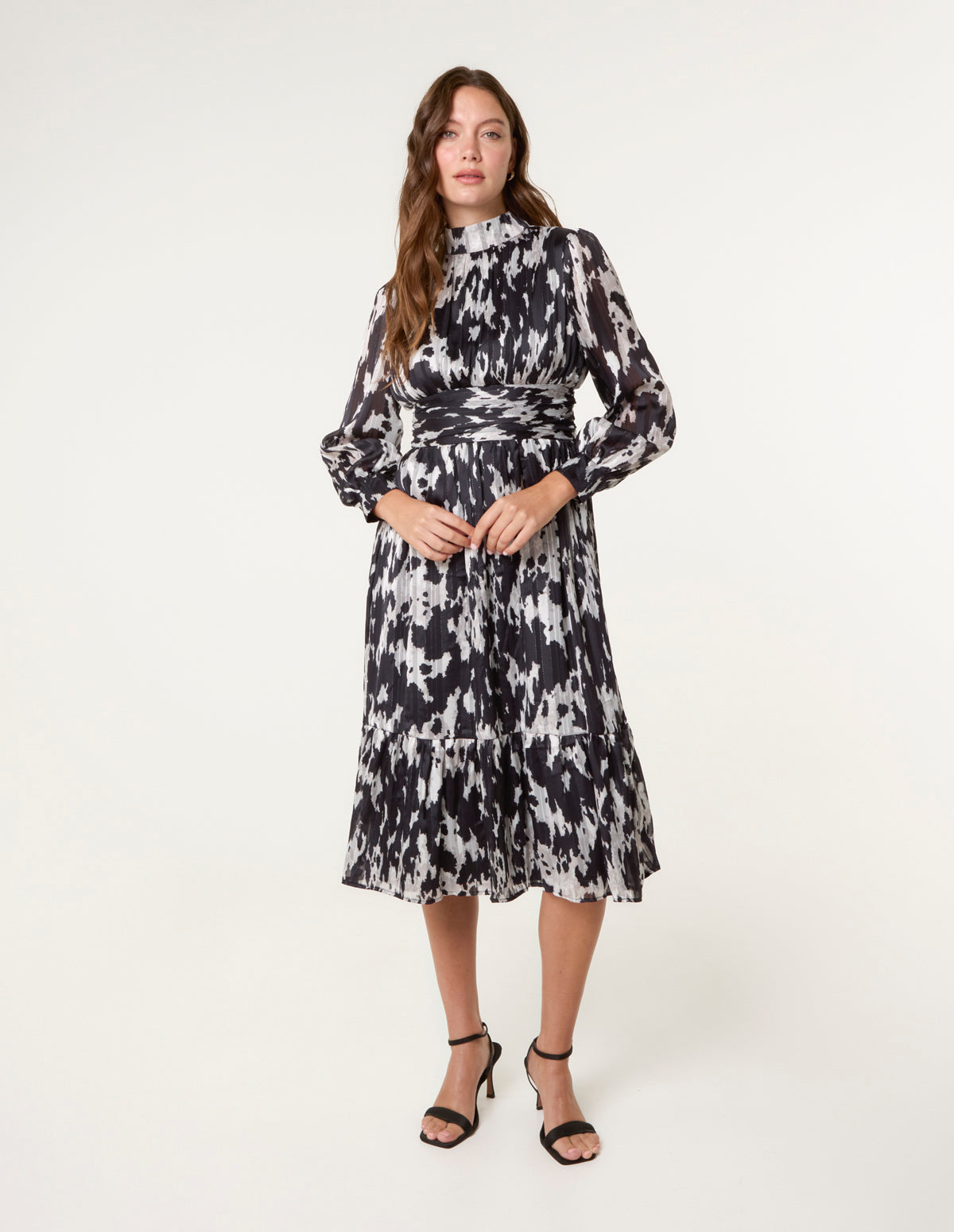 High Neck Midi Dress