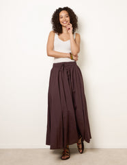 Gathered Panel Maxi Skirt