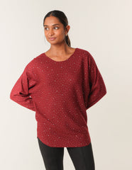 Jumper With Silver Rhinestones
