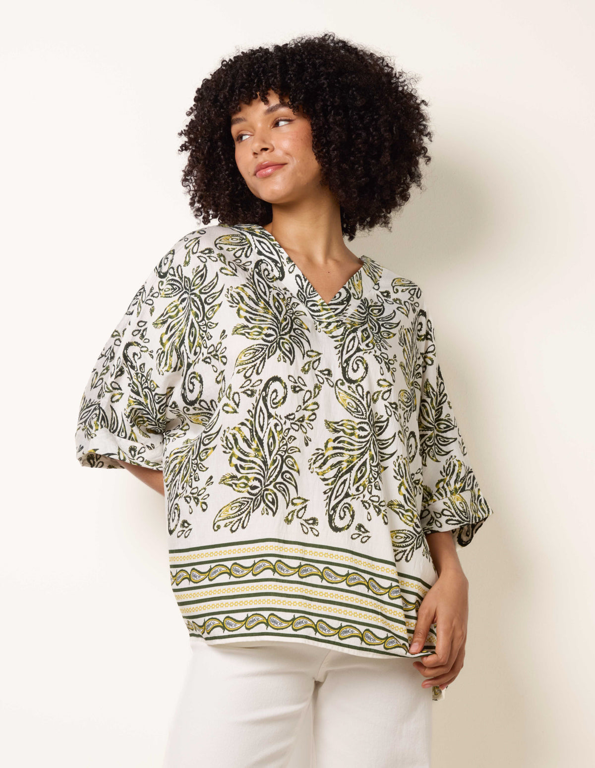 Boxy Short Sleeve Printed Top