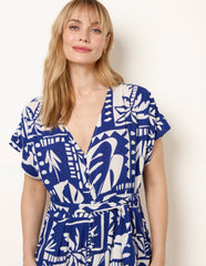 Tropical Block Print Dress