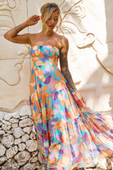 Outta Here Maxi Dress - Orange Multi